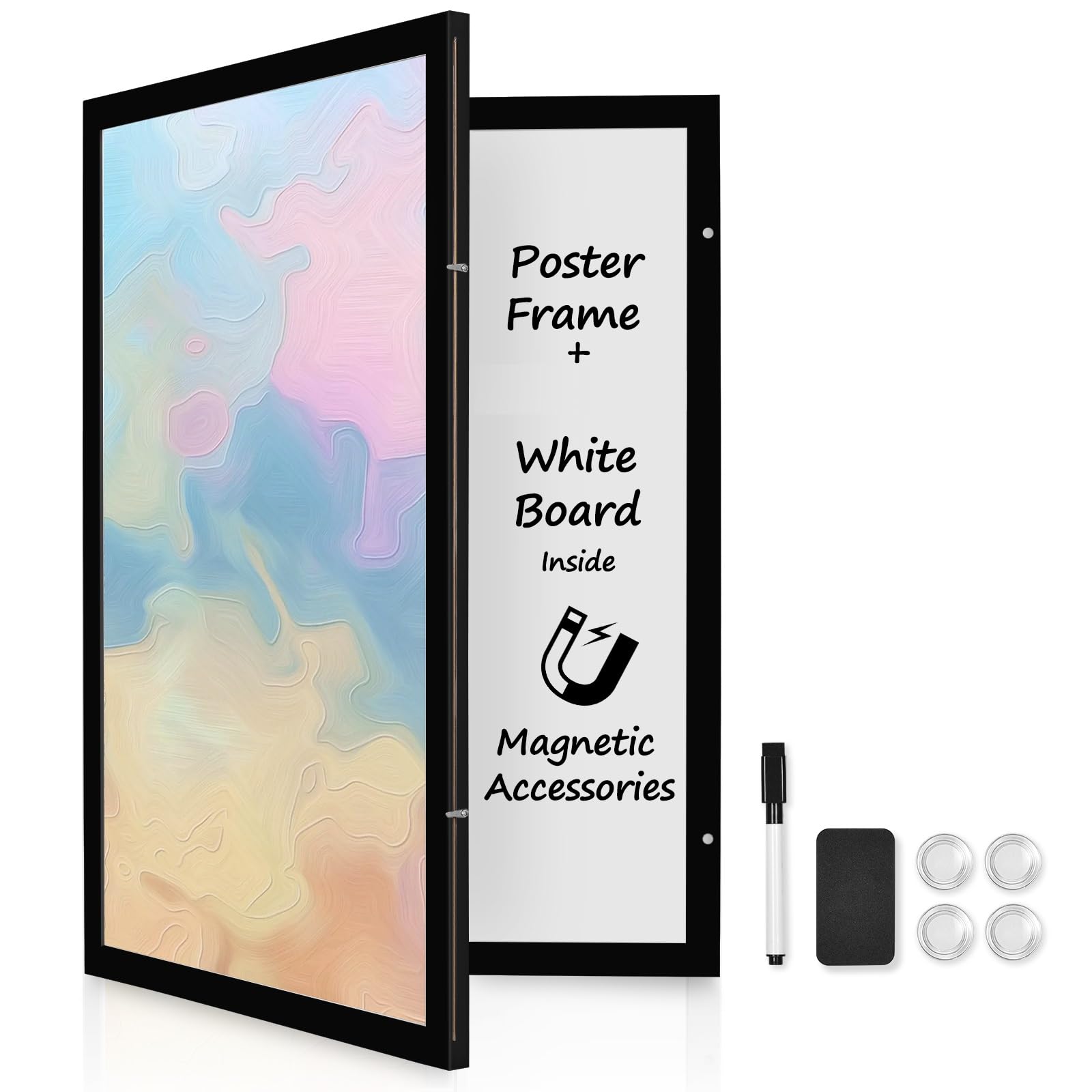 Amazon.com : YCCYYCCY Black Frame Enclosed Whiteboard with Wooden