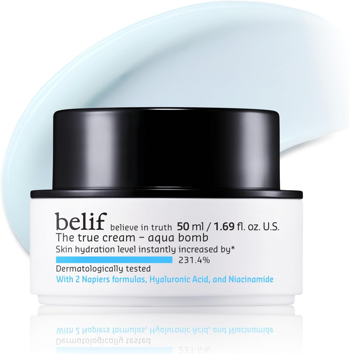 belif The True Cream Aqua Bomb 50ml, Daily Lightweight Facial Moisturizer, Hydrating & Plumping Face Cream, Hyaluronic Acid, Niacinamide, Squalane, For All Skin Types, No Mineral Oils Korean Skin Care