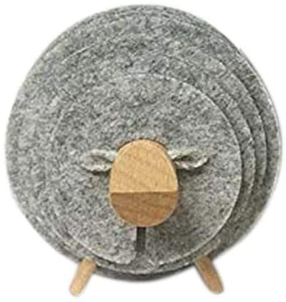 Dessous de verre mouton feutre rond décoration de table pour tasse