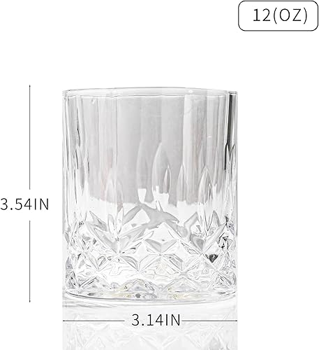 Miniatura 7 de SIYOUKI Juego de vasos de whisky de cristal de 11 onzas, Old Fashioned Rocks Barware Low Ball Glass para Bourbon, whisky escocés, cócteles, coñac,