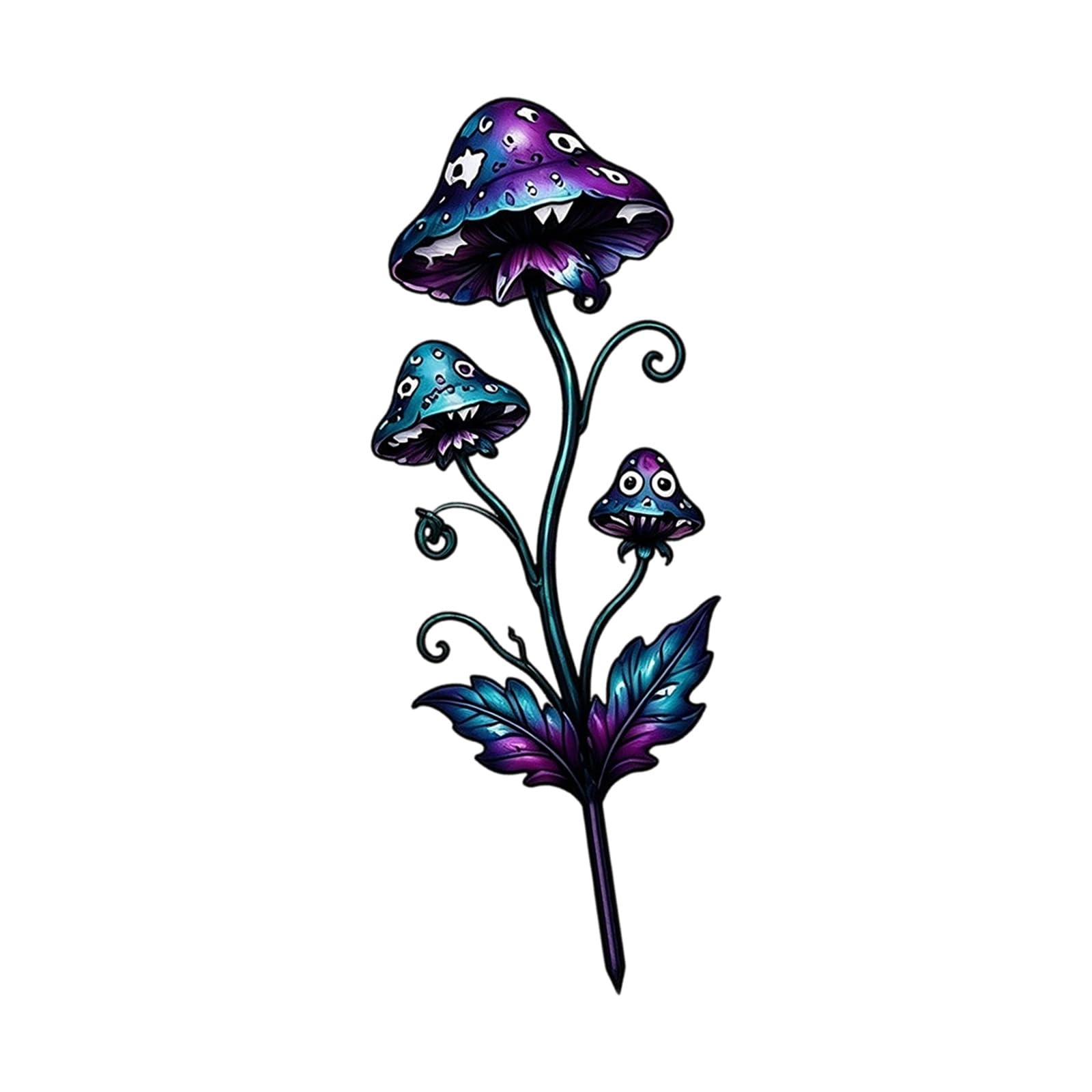 Metal Garden Stake Decor for Flower Beds and Patio Containers, Whimsical Yard Accent with Pointed Ground Stake Metal Garden Decor Flower Container Accent Yard Ornament Bed Patio Container Pick Soil