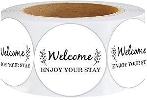 Greeting Guests with Warmth: 2-Inch Welcome Hotel Key Card Stickers