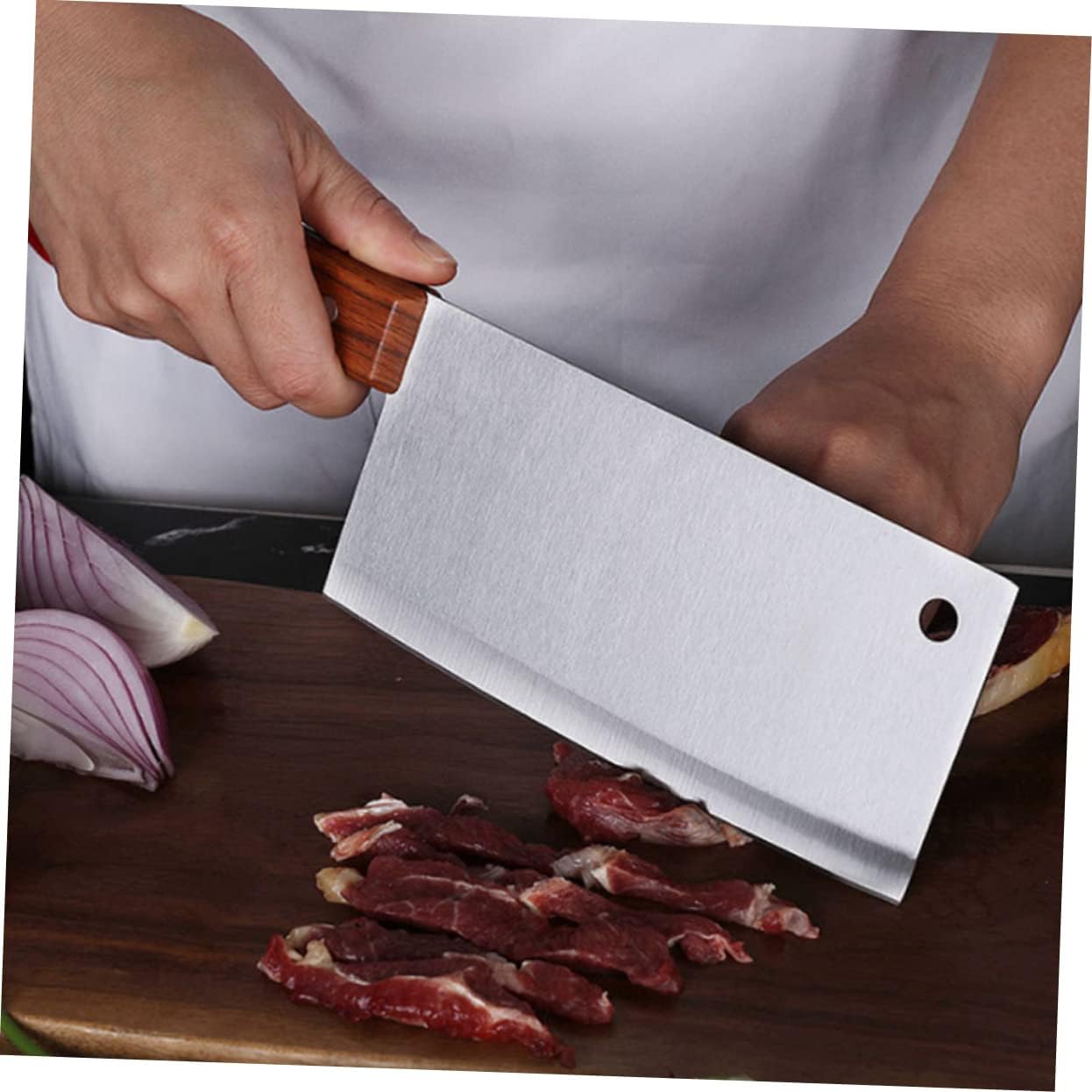 OUNONA 2 Pcs Stainless Steel Chopper Ergonomic Vegetable Cutter for Effortless Meat Food Preparation Kitchen Tools for Home and Restaurant Use