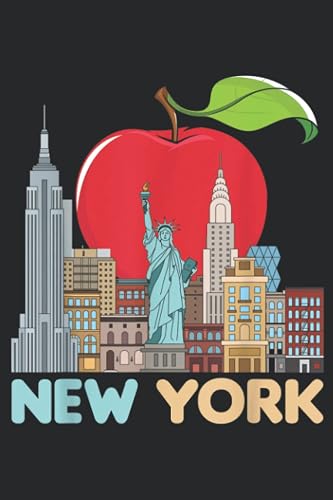 New York City Skyline Gift Big Apple State Souvenir NYC: Plain Lined Journal Notebook, 120 Pages, Medium 6 x 9 Inches, Printed Cover