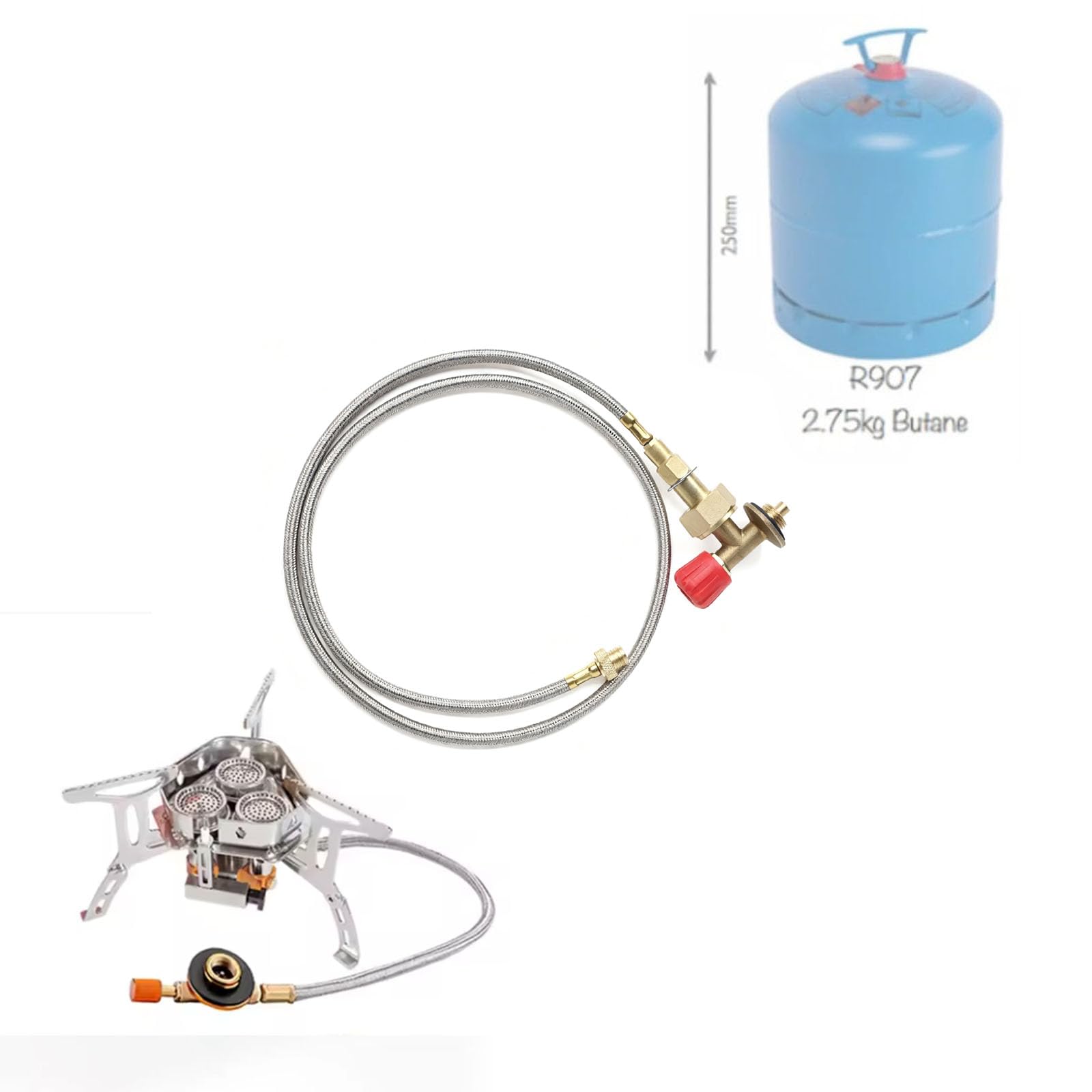 Convertir R901,904,907 a estufa de camping con adaptador de manguera de extensión EN417