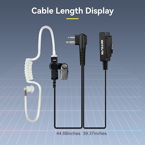 Miniatura 8 de Retevis CP185 CP100D Covert Auricular, compatible con Motorola CP200D GP2000 BRP40 RDU4100 RDU4160D RMU2080D RMU2040 DLR1060 DTR700 HYTTC610 Radio,