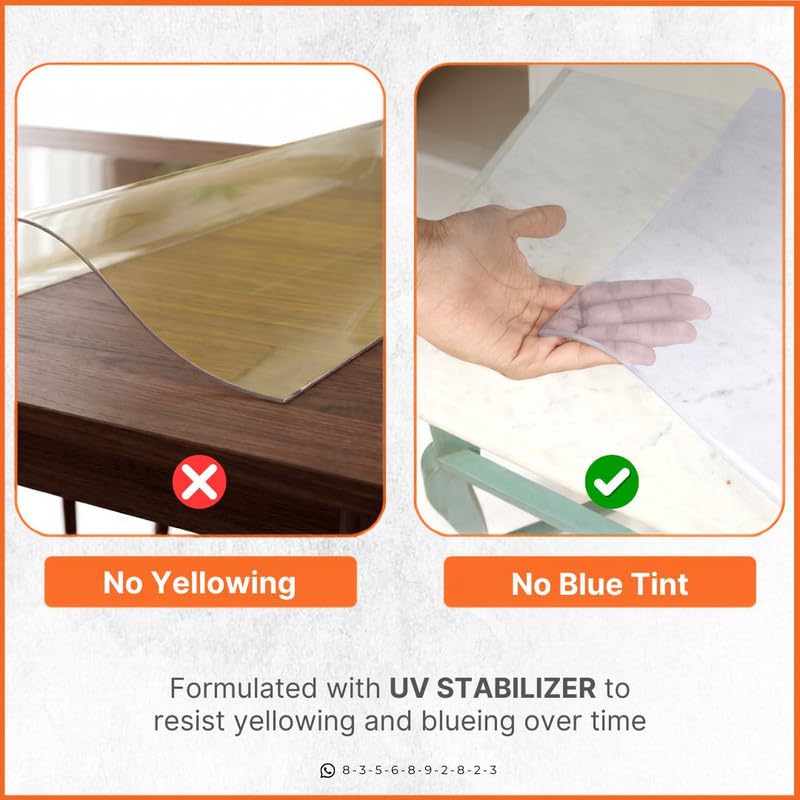 Image of Qlarity Covers 1.5mm Super Shield Table Sheet, 51 x 39 Inch, Clear PVC