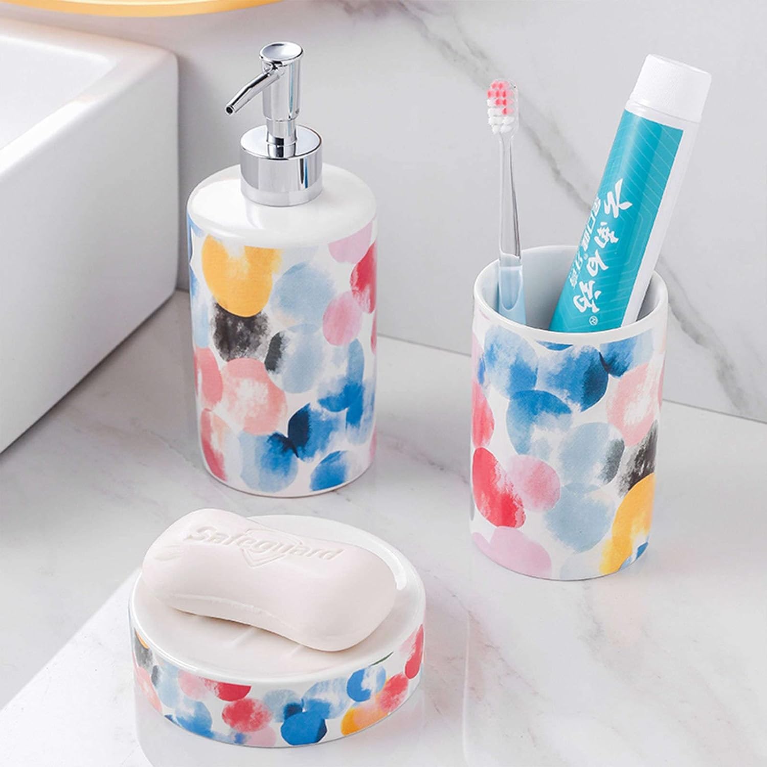 Dozownik mydła, Kolorowy uchwyt na szczotkę Środek do czyszczenia-Kolorowy-Uchwyt(Mouthwash Cup)