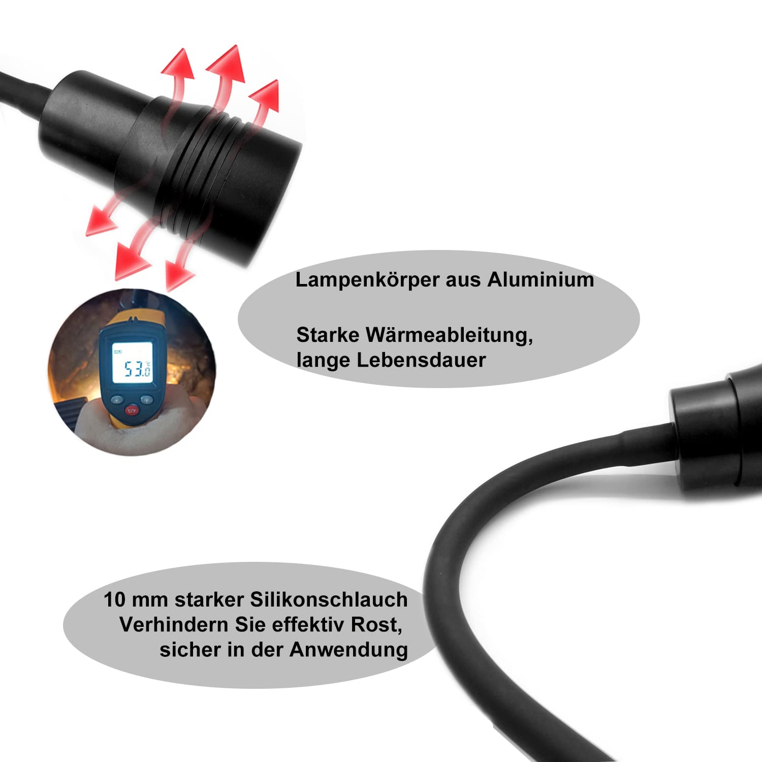 Les lampes d'aquarium à LED, l'éclairage à LED d'aquarium répondent aux exigences de résistance aux hautes températures, de dissipation rapide de la chaleur et d'utilisation durable (bouton fixe)