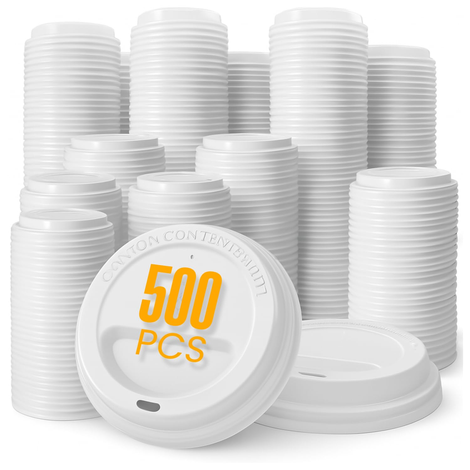 Rap Gloves White Flat Lids Disposable White Coffee Cup Lids 90Mm For 12Oz Cups – 500 Pack | Flat Hot Drink Lids | Leakproof Secure Snap Fit | Perfect For Café & Delivery