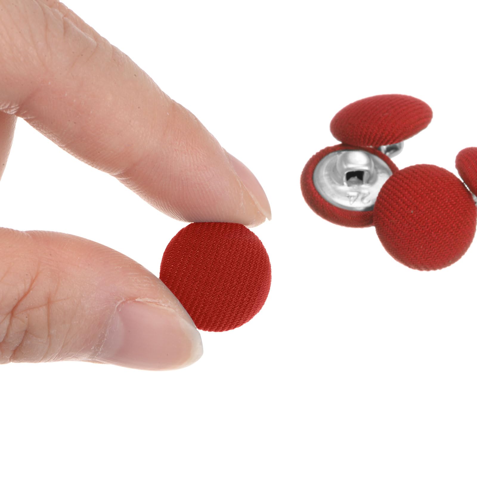 30 Bottoni Rotondi In Metallo Rivestiti Tessuto - Diametro 25mm | Cucito Fai Da Te - Foto 9