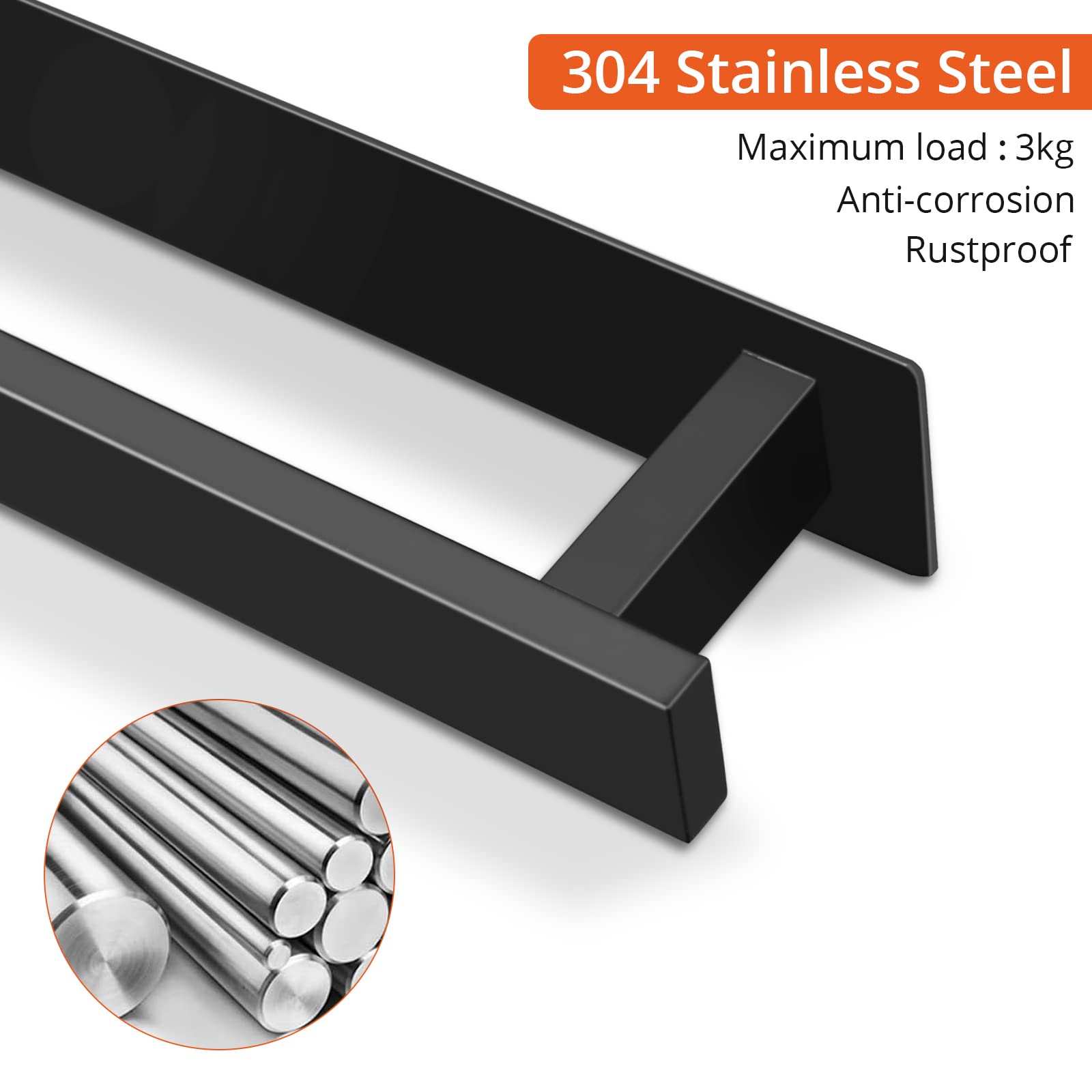 Lntyq Porte-serviettes 40cm Salle De Bain Barre Porte-serviettes Murale