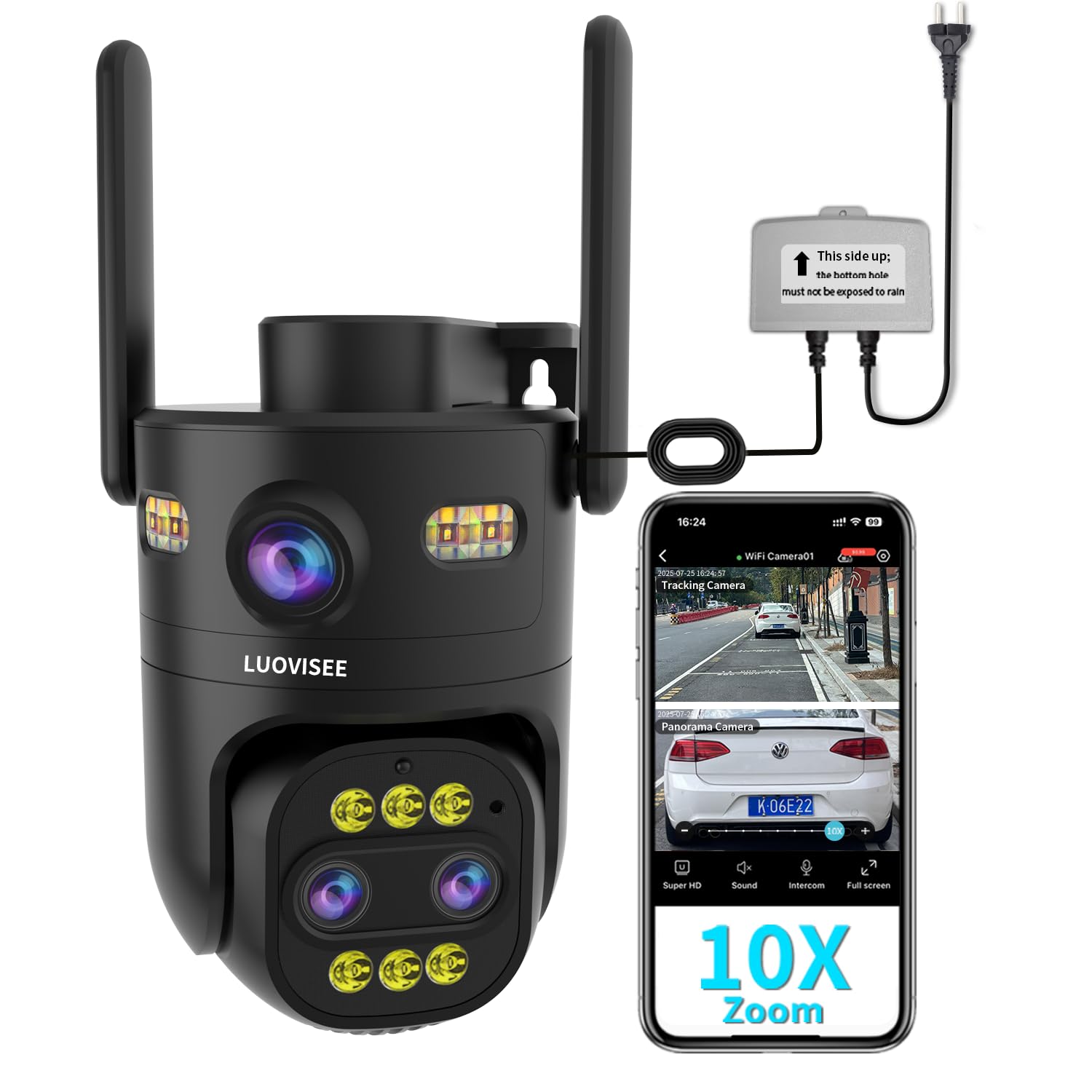 Amazon.com : Triple-Lens Outdoor Security Camera Auto Zoom