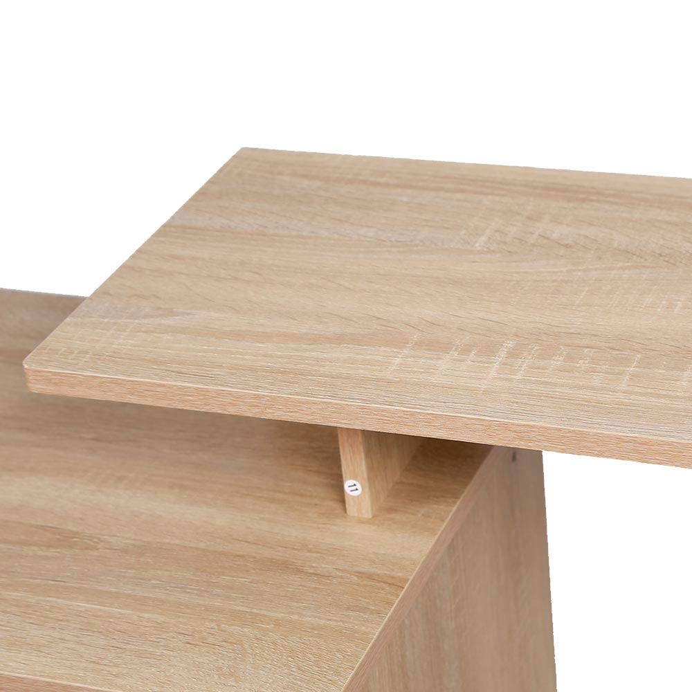 BAKAJI Scrivania con Cassetto in Tessuto Ripiano Superiore libreria e Portatastiera Estraibile Tavolo da Lavoro Porta PC Computer in Legno MDF Arredamento Casa Ufficio Cameretta (Quercia)