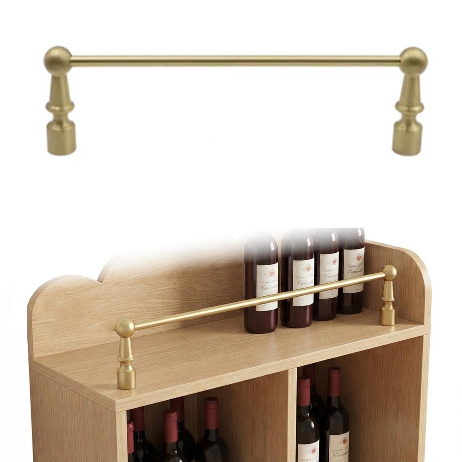 Ringhiera per Mensole in Ottone, Set di Barre di Protezione Decorative