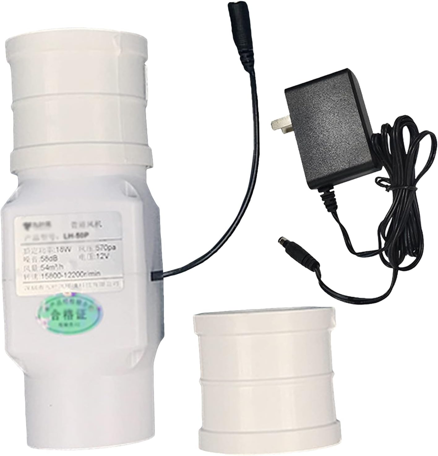 2” Exhaust Ventilation Fan 92CFM Inline Duct Fan 18W 12V Air Blower Fan 50mm Intake Variable Vent Booster for Grow Tents Hydroponics Bathroom Tent