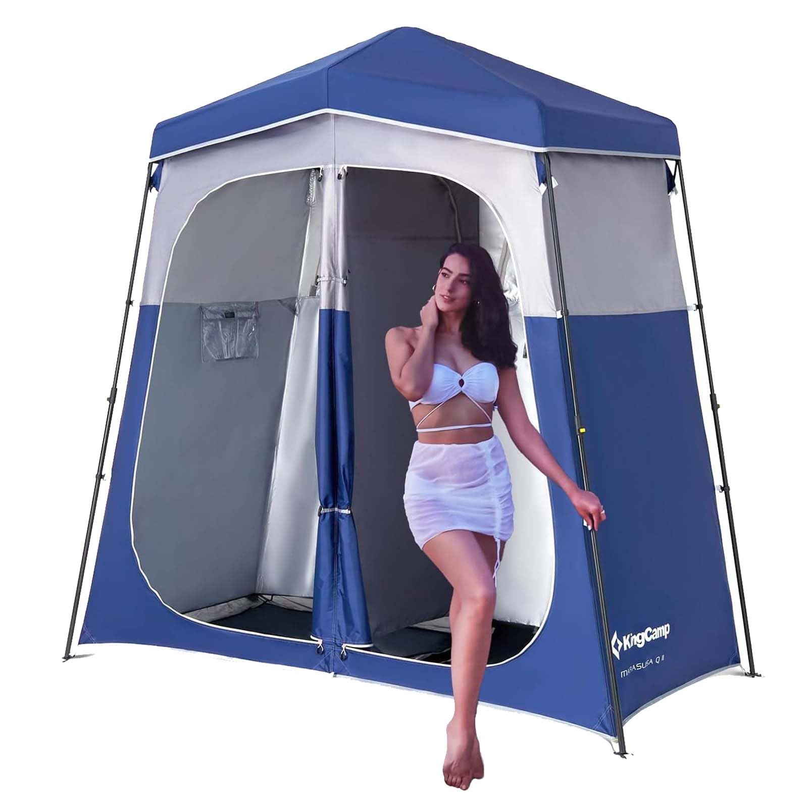 KingCamp Outdoor Shower Tents for Camping, Portable Instant Pop Up Privacy Tent, 1Room/2 Room Bathroom Tent, Water Resistant, Windproof Changing Tent, Outdoor Shower Enclosure, Beach, Camping, Hiking