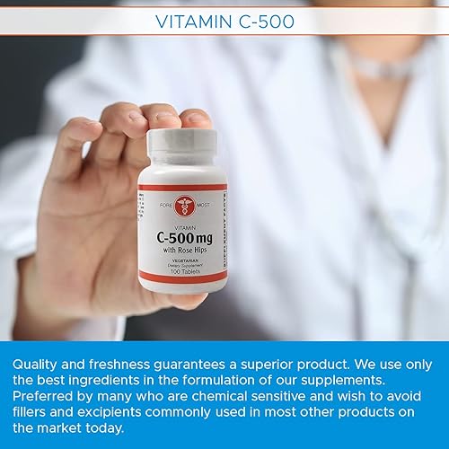 Miniatura 6 de Holistic Health Vitamina C de 500 mg con tableta Rose HIPS, suplemento de vitamina C para aumentar la inmunidad y ayudar a equilibrar la presión