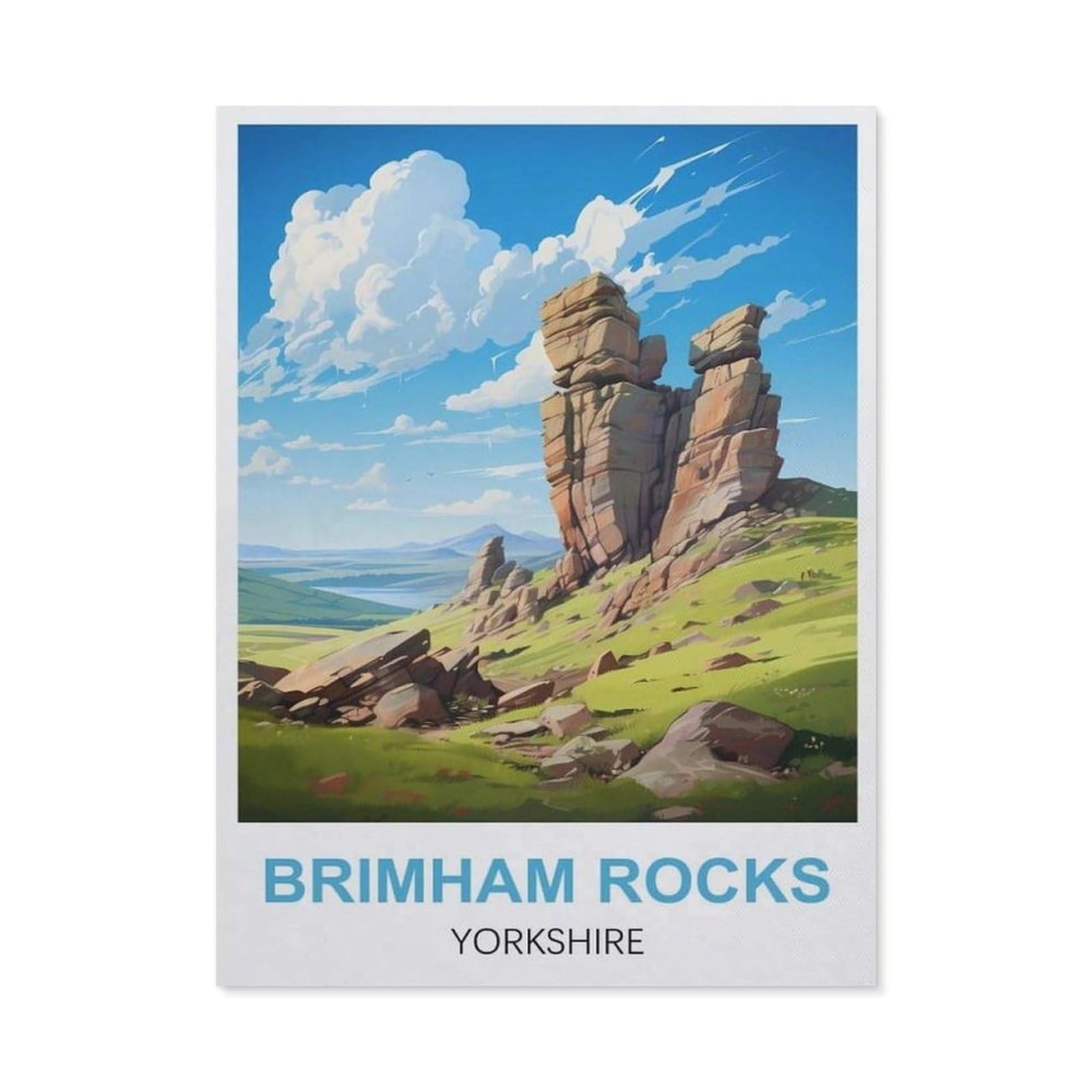 Vintage Metal Tin Sign，Brimham Rocks Yorkshire(30x40cm）
