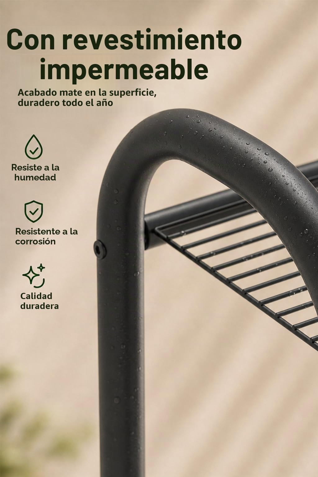 Soporte de metal para plantas de 5 niveles, estante de flores resistente para interiores y exteriores para múltiples macetas, soporte vertical de 65 pulgadas de alto con patas de nivelación
