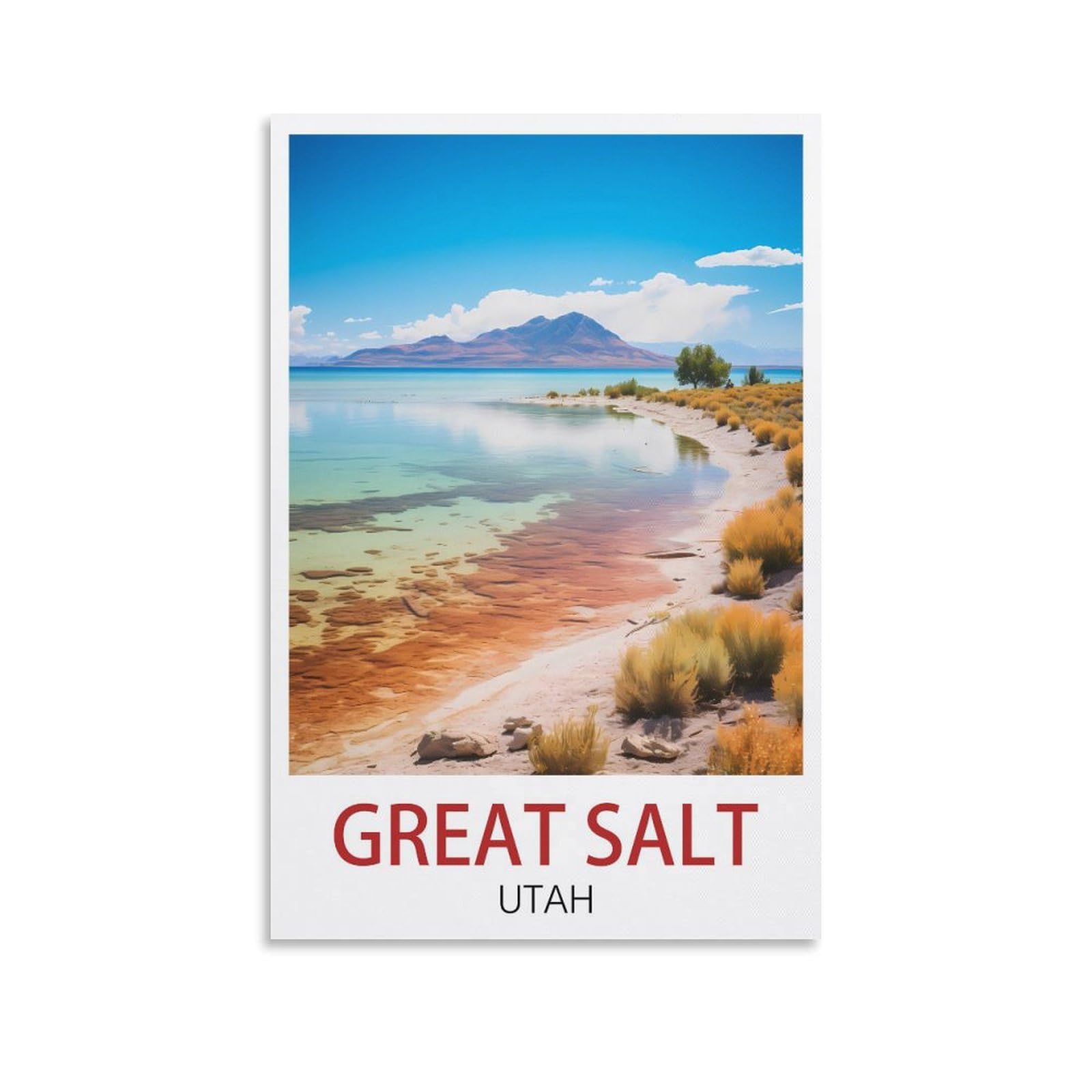 Metal Tin Sign Metal Wall Decorative Tin Signs for Home Kitchen Bar Coffee Shop Club Orchard Decoration Great Salt Lake Utah Posters 15x30cm