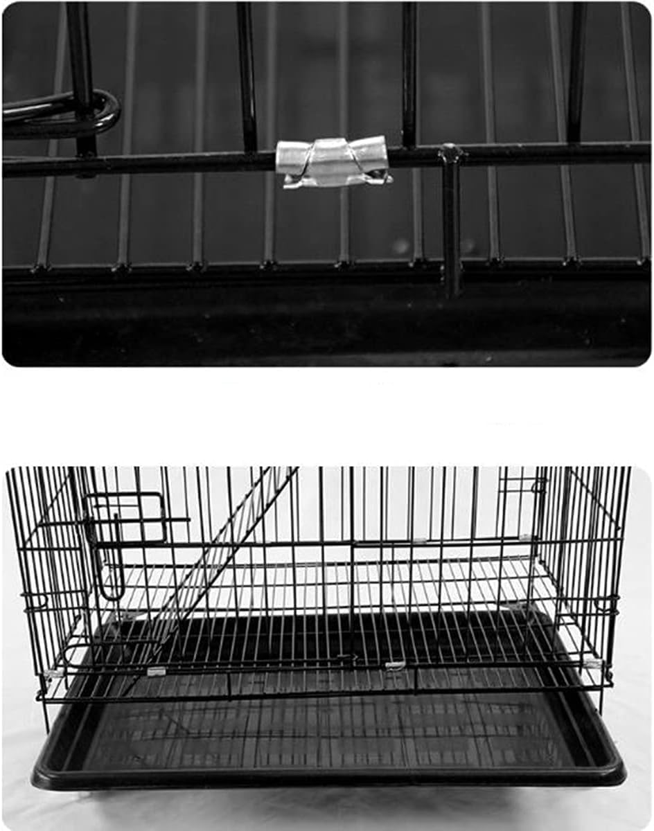 sdneNest Gabbia per animali domestici doppia casetta pieghevole in grassetto crittografato cuccia per animali domestici grande spazio gabbia per animali domestici, 61 x 43 x 100 cm