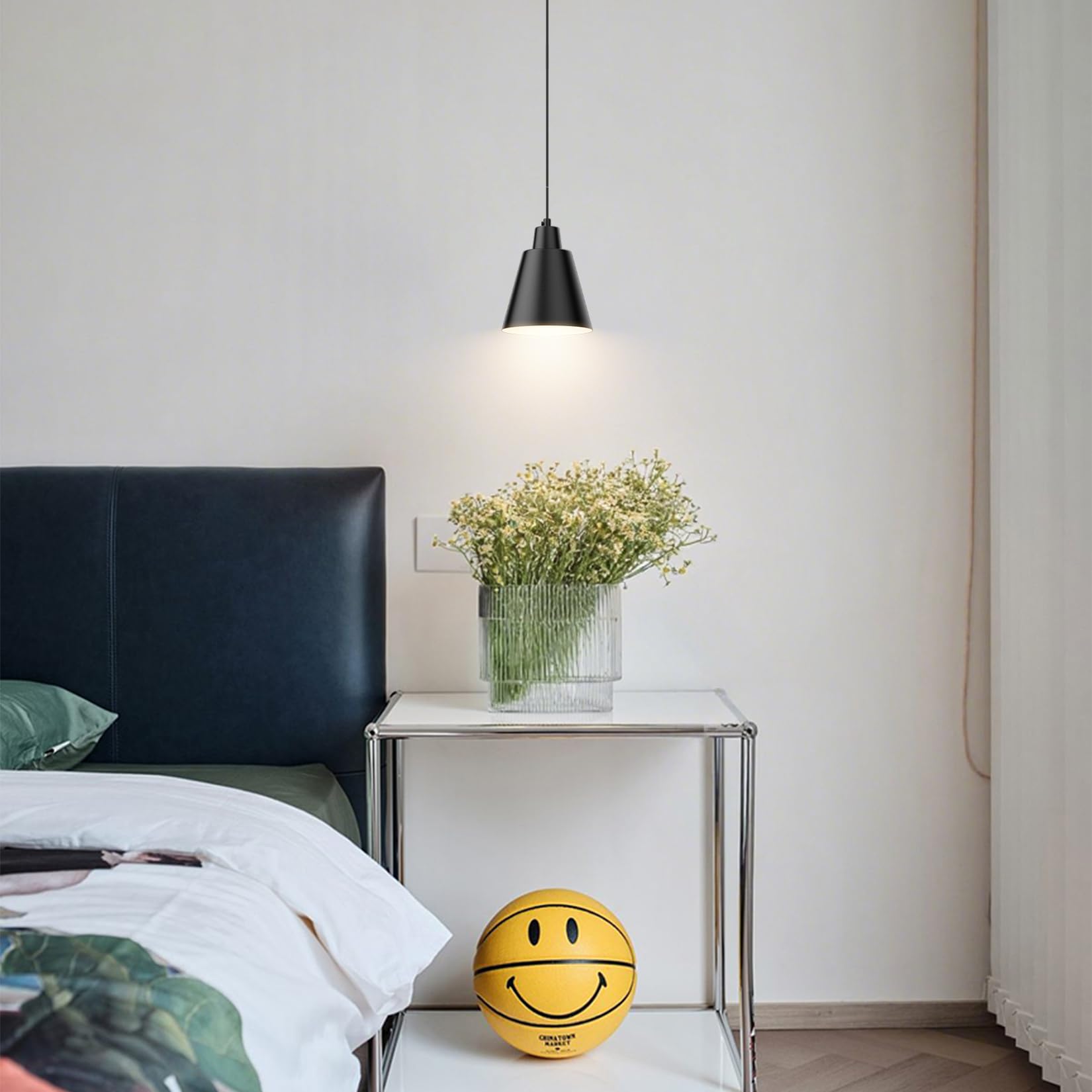 Klighten 3 Stück Pendelleuchte E27 einflammig, Schwarz, ohne Leuchtmittel | Hängeleuchte Modernes Design, Hängelampe Höhenverstellbar, Pendelleuchte Eisen für Esstisch Wohnzimmer Küche