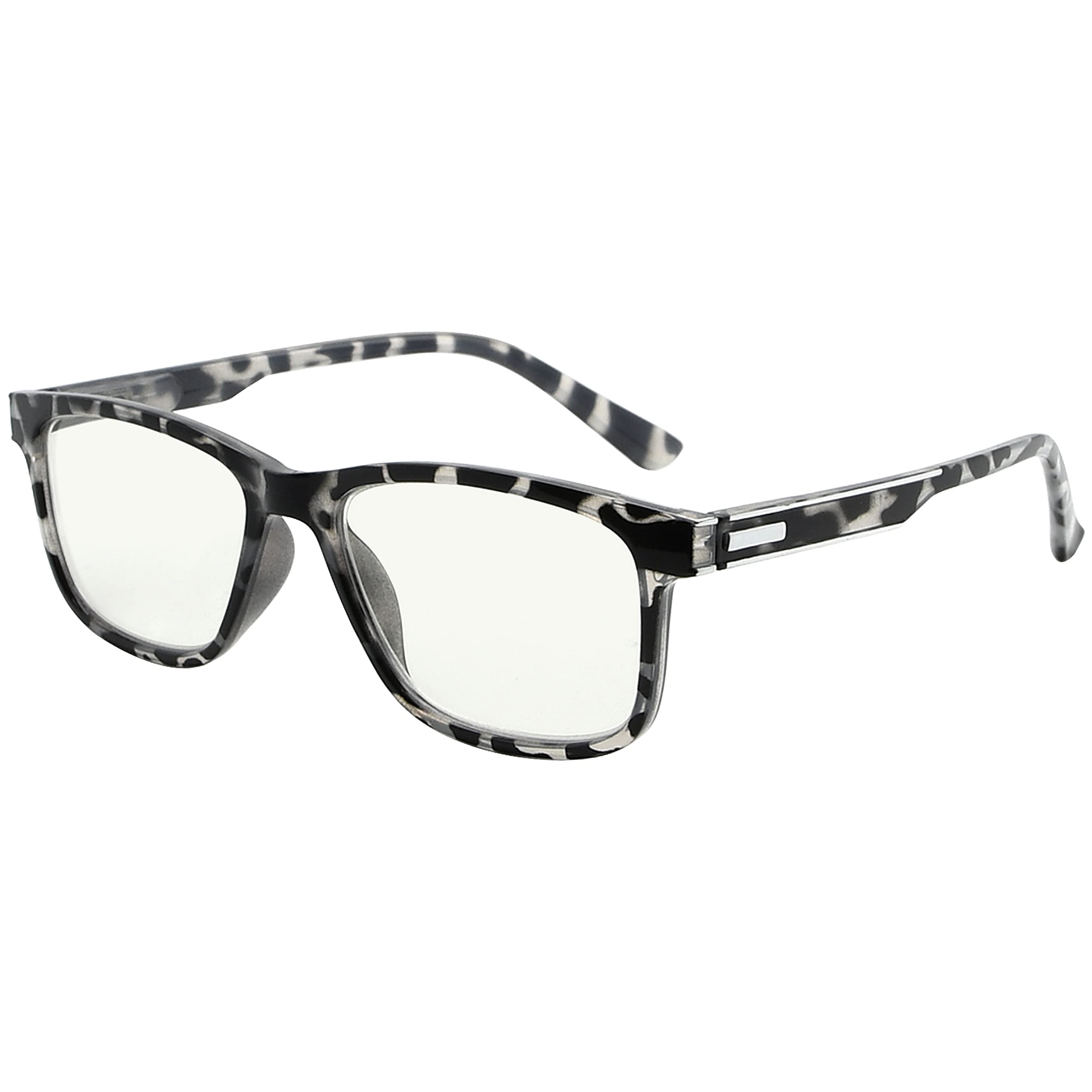 Eyekepper Progressive Multifocus Reading Glasses Blue Light Blocking for Men No Line Multifocal Readers Grey/Tortoise +1.00