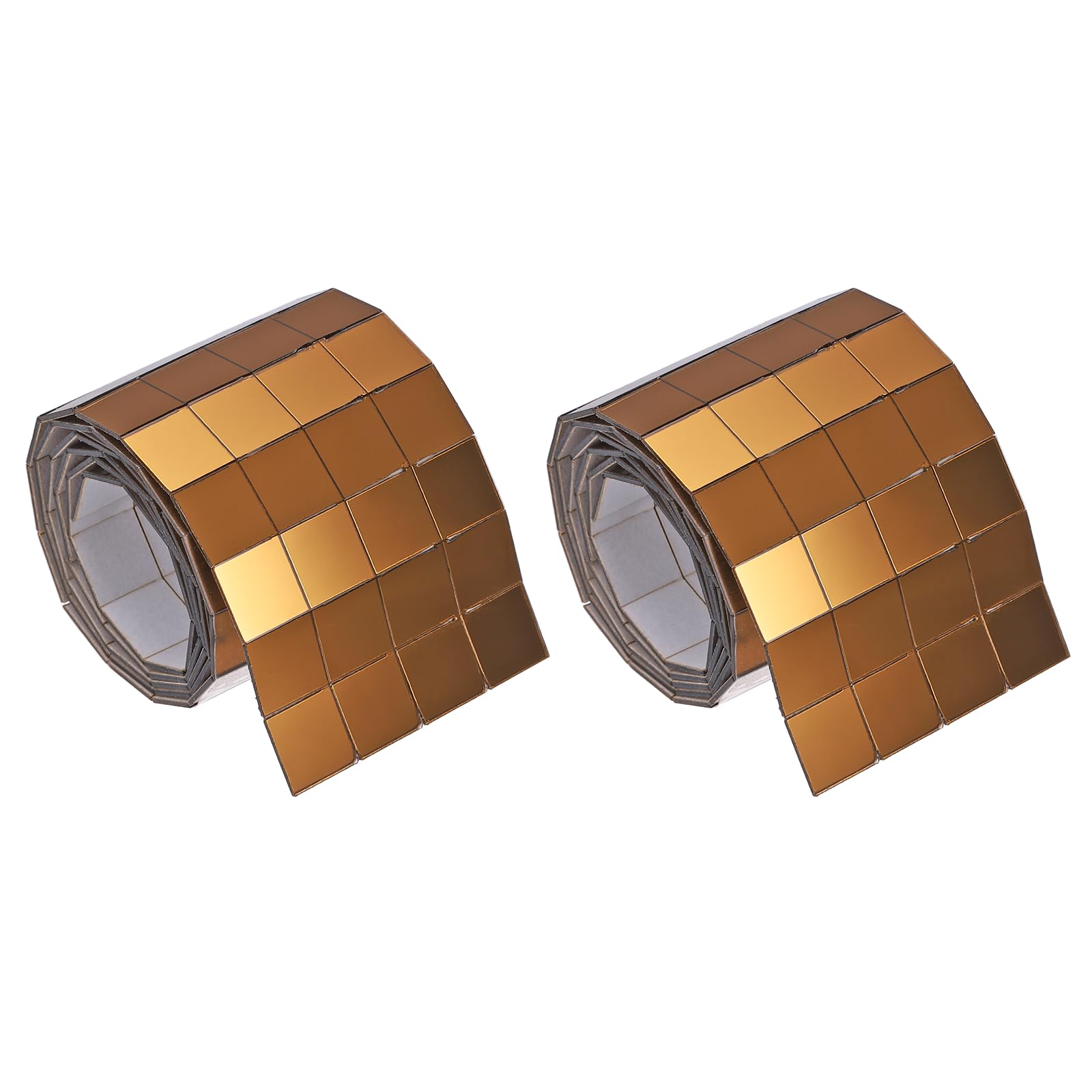 sourcing map 800 Pcs Mirror Mosaic Tiles 10 x 10 mm Square Acrylic Self-Adhesive Disco Ball Mirror Tiles Sticker for DIY Craft Decoration Art Collage Card Making, Brown