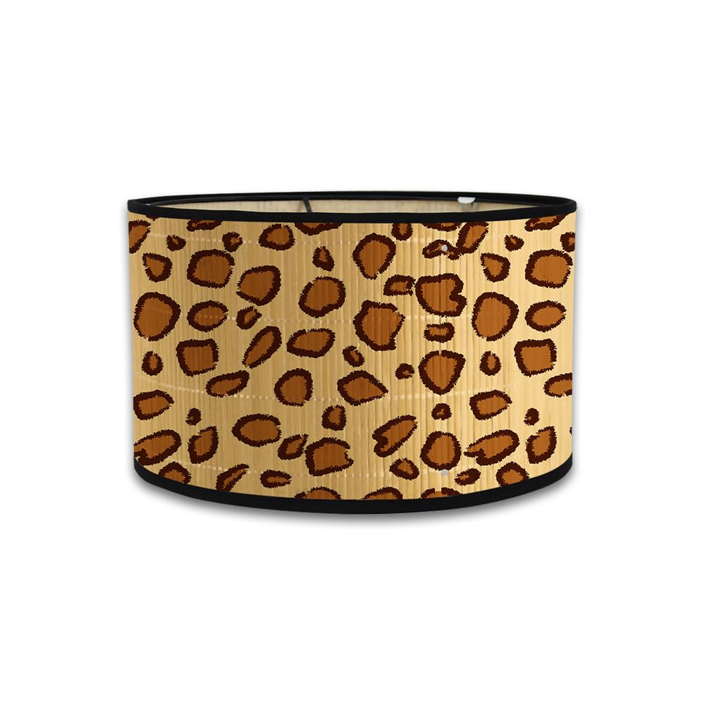 Morbuy Bamboo Lampshades Animal Patterns Round Lampshade for Table Lamps Ceiling Light Shades Pendant Lamp Shade Home Decorative for Wall Lamp, Bedside Lamp, Floor Lamp (Leopard 1)