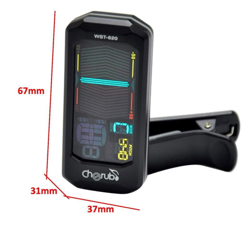 Cherub WST-620 Flip Tuner with dimensions
