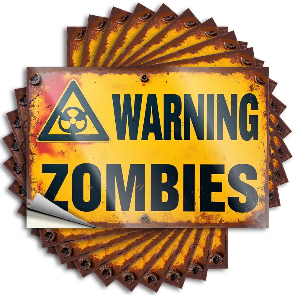Fzfn Colour Positive Decal, Backyard Accessories Hard Zombie Warning: Caution Ahead! | Funny Quote Adulting Decals(8X12cm)