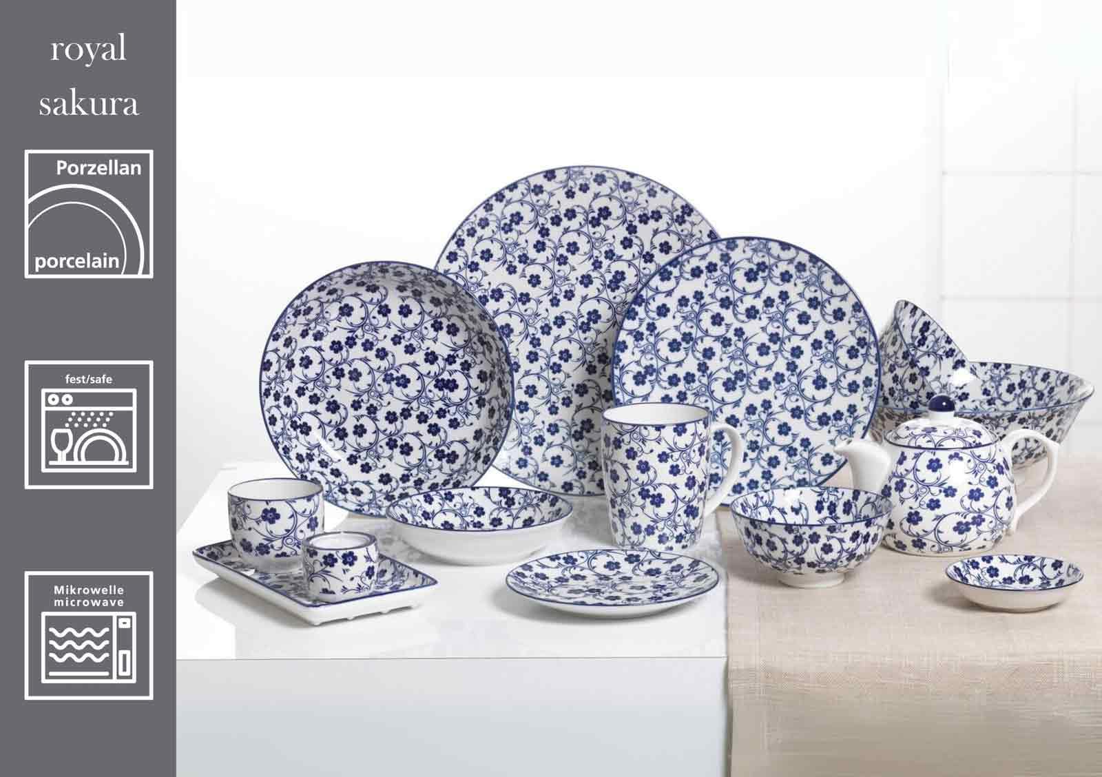 Ritzenhoff & Breker Müslischale-Set Royal 6-teilig, Ø 15.5 cm, Runde Schalen aus Porzellan, Orientalisches Dekor, Spülmaschinenfest & Mikrowellengeeignet, Gemischt