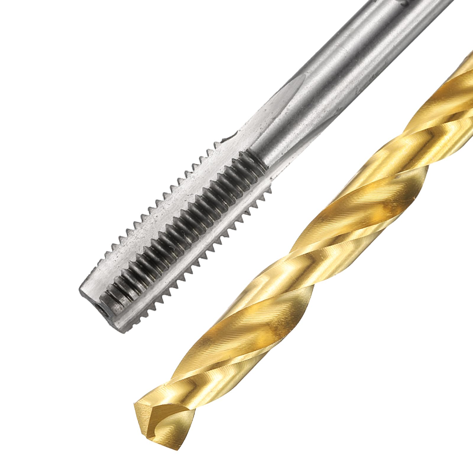 Set di maschi e punte da trapano, 1 maschio per filettatura a scanalatura dritta da 5/16-24 UNF e 1 punta elicoidale da 6,9 mm, kit di utensili per filettatura HSS-6542 non rivestiti/rivestiti in t