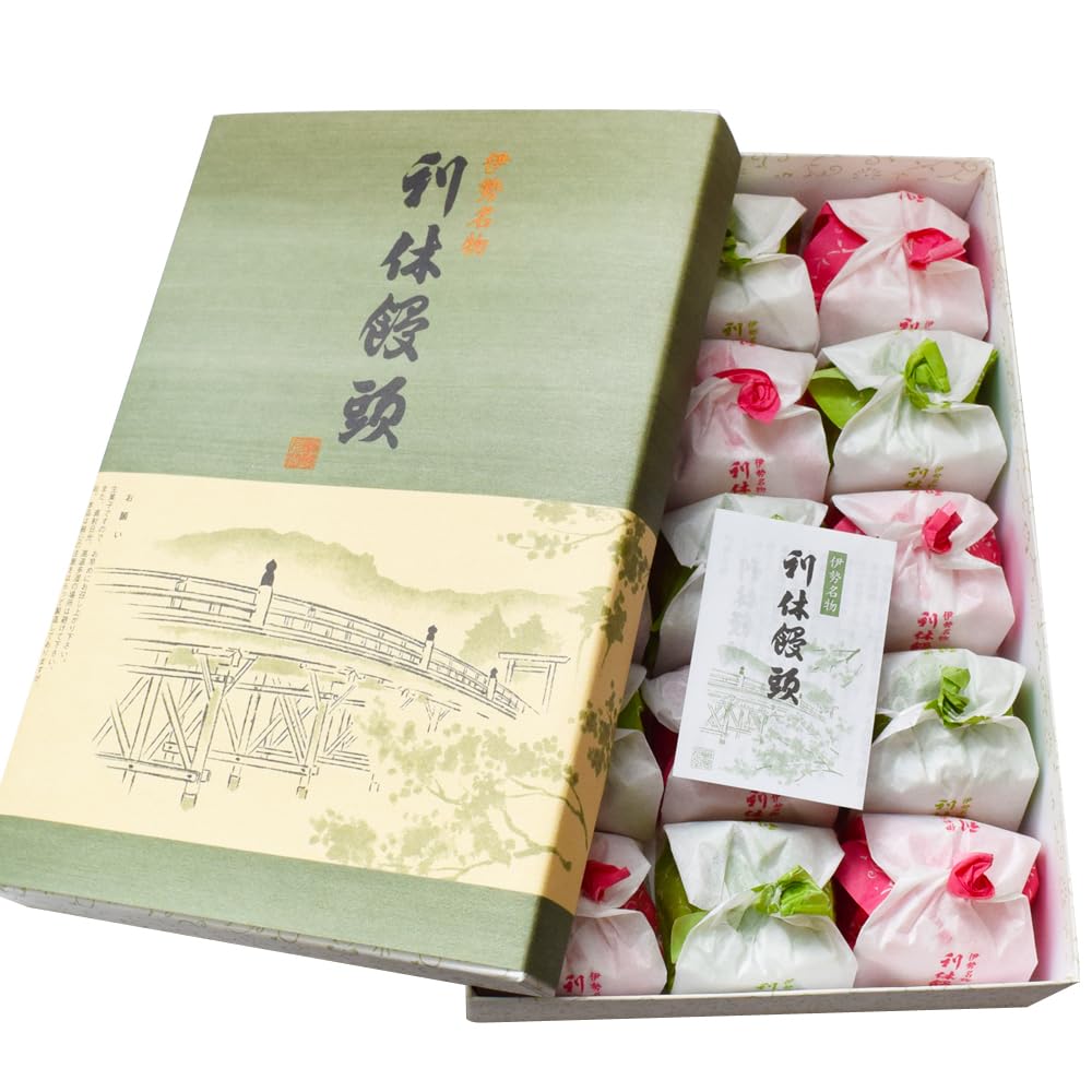 Amazon.co.jp: 伊勢名物 伊勢土産 利休饅頭 15個入（紅8個 白7個