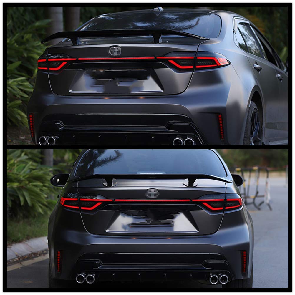 inginuity time LED Tail Lights & Tailgate Light For Toyota Corolla 2020 2021 2022 2023 4PCS Start Up Animation DRL Sequential Indicator Rear Lamp Assembly (Blackout)