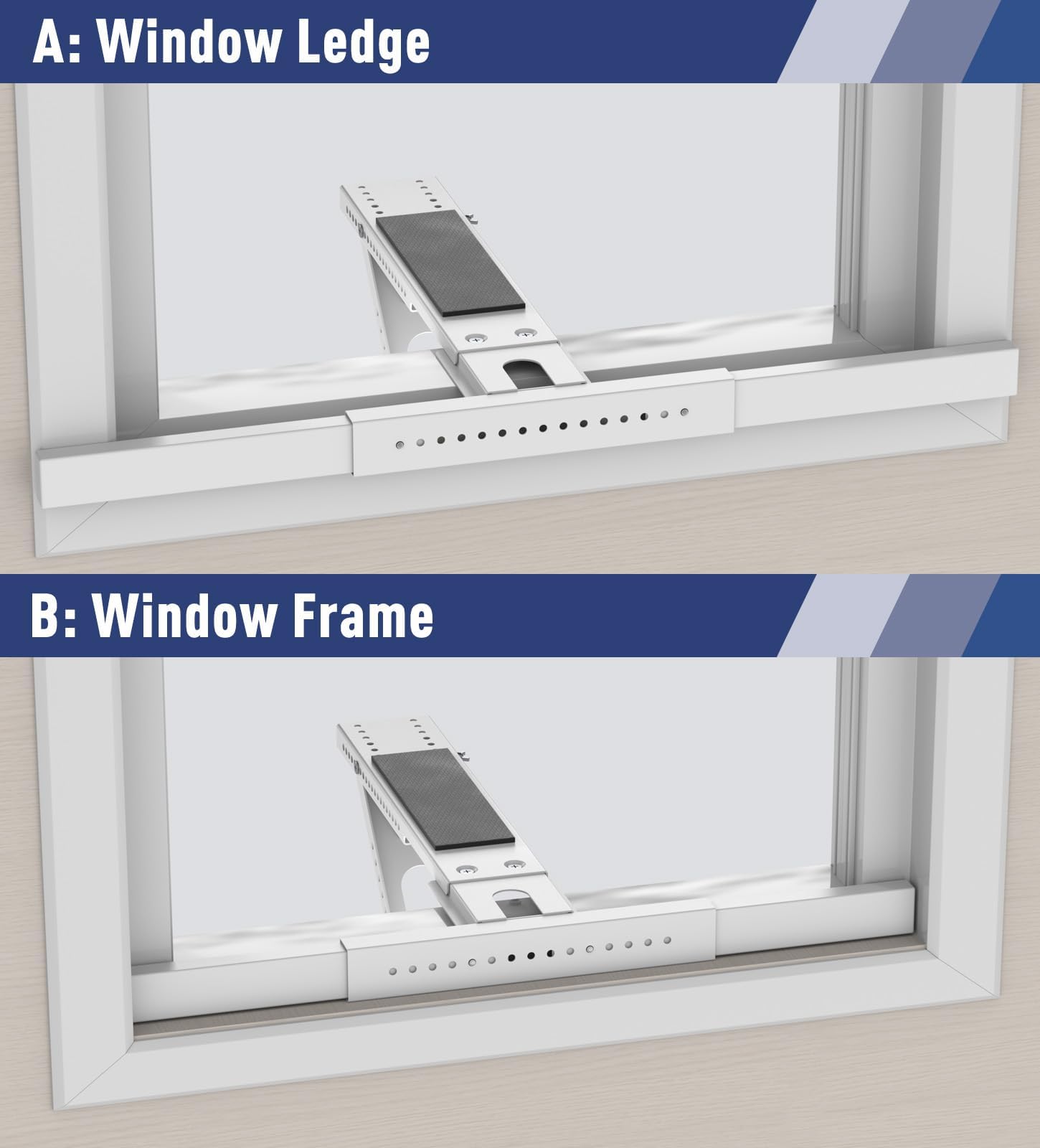 LEOPO No Drilling Air Conditioner Support Bracket, HVAC Brackets Fits Single & Double-Hung Windows, Heavy Duty Single Arm Support Window AC Bracket，Holds Up to 150lbs, for 5000-12000 BTU Units — view 4