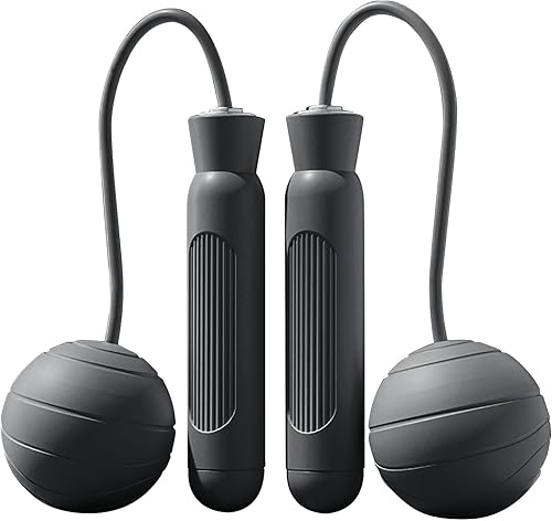 Cuerda de saltar sin cuerda para saltar de velocidad, cuerda de saltar con peso para adultos y estudiantes para fitness (negro)