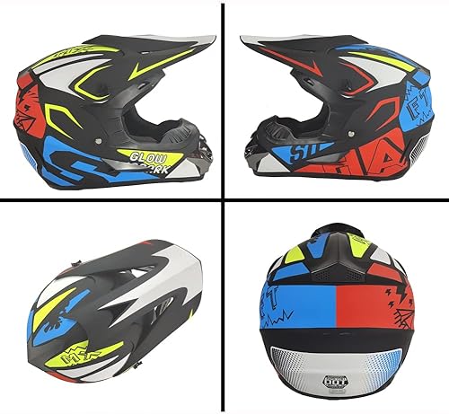 Miniatura 3 de Casco de motocross para adultos jóvenes, motocross, anticolisión, de cara completa, aprobado por DOT, BMX, descenso, todoterreno, casco de bicicleta