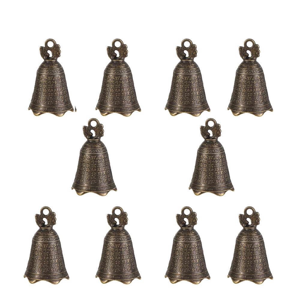 Pistro 10er Set Bronzeglocken - Buddha Windspiele Für Haus & Garten