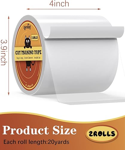Miniatura 6 de Cinta de arañazos para gatos, 2 rollos de cinta protectora de muebles de gato, cinta transparente de doble cara, cinta repelente de gatos para un
