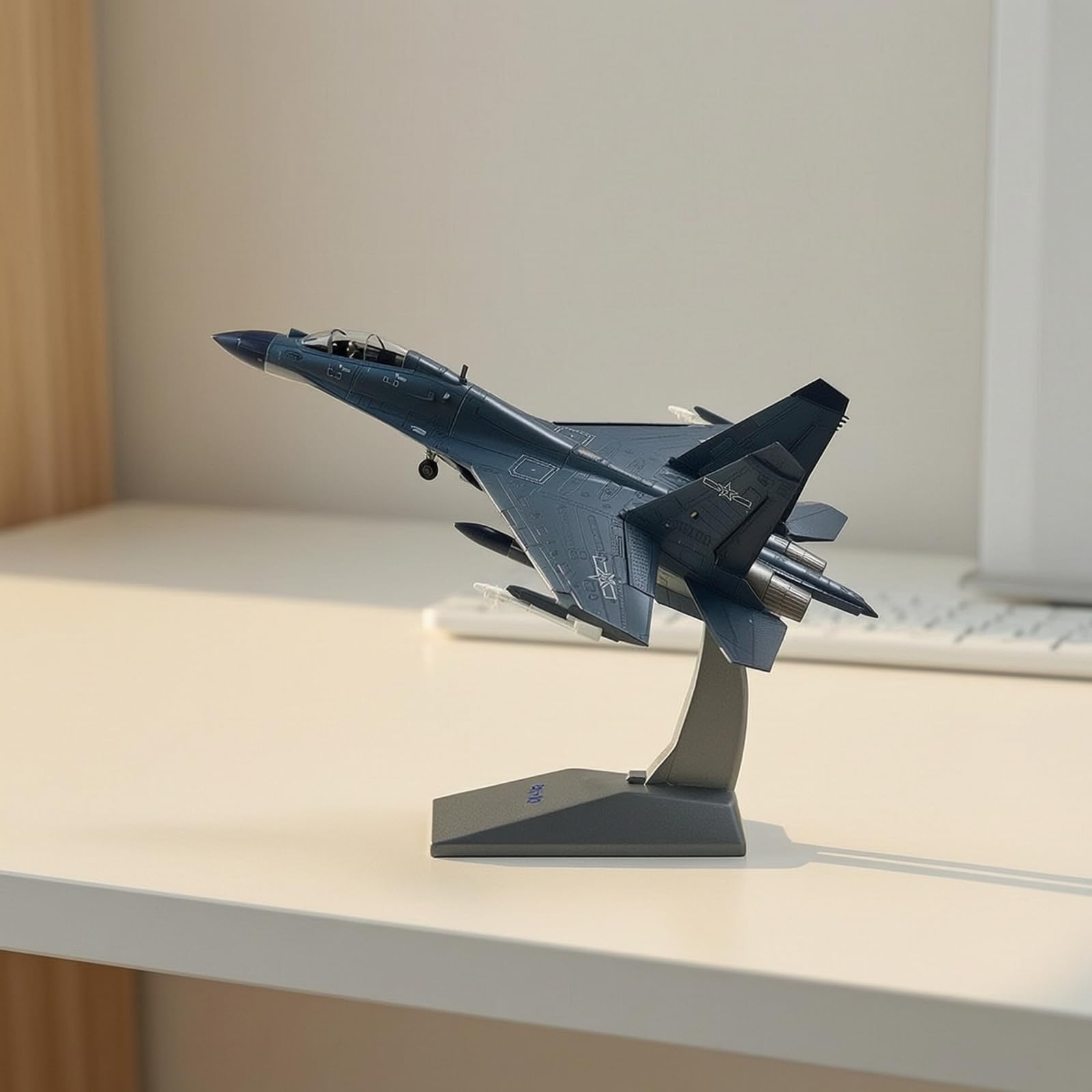 kowaku Modello di Aereo da Caccia Statico Modellino di Aereo con Supporto Realistico per Scrivania
