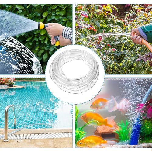 Yesallwas PVC Transparenter Schläuche, 12 mm Innendurchm x 15 mm Außendurchm, 3 Meter / 9,8 Ft flexibler Plastikschläuche für Reparaturen, Wasser, Öl, Aquarium
