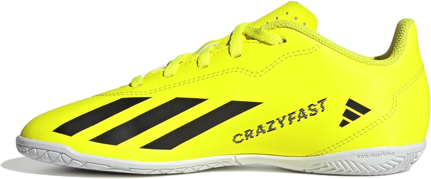 adidas Soccer X Crazyfast Club Indoor (Little Kid/Big Kid) Team Solar Yellow/Black/White 4 Big Kid M