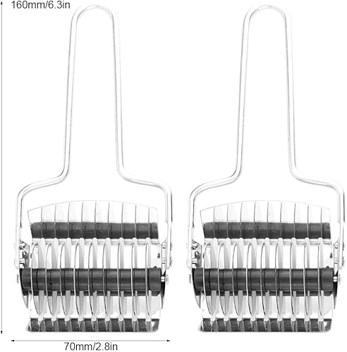 Miniatura 5 de Cortador de rodillos de acero inoxidable para celosía, pastel de galletas con parte superior de celosía, pizza, pan, pastelería, corteza,