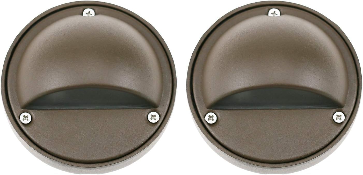 Lumina Lighting® 2W LED Deck Lights (2 Pack) | Low Voltage Landscape Lighting Waterproof - 12V 3000K Outdoor Patio Step Deck Lighting | Replaceable G4 LED Bulb Included (Bronze)