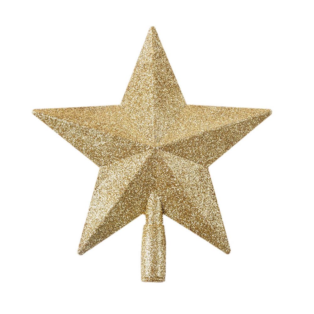 15CM / 6 Inch Gold Star Christmas Tree Topper Glitter Star Tree Decoration Treetop Christmas Decor, Gold