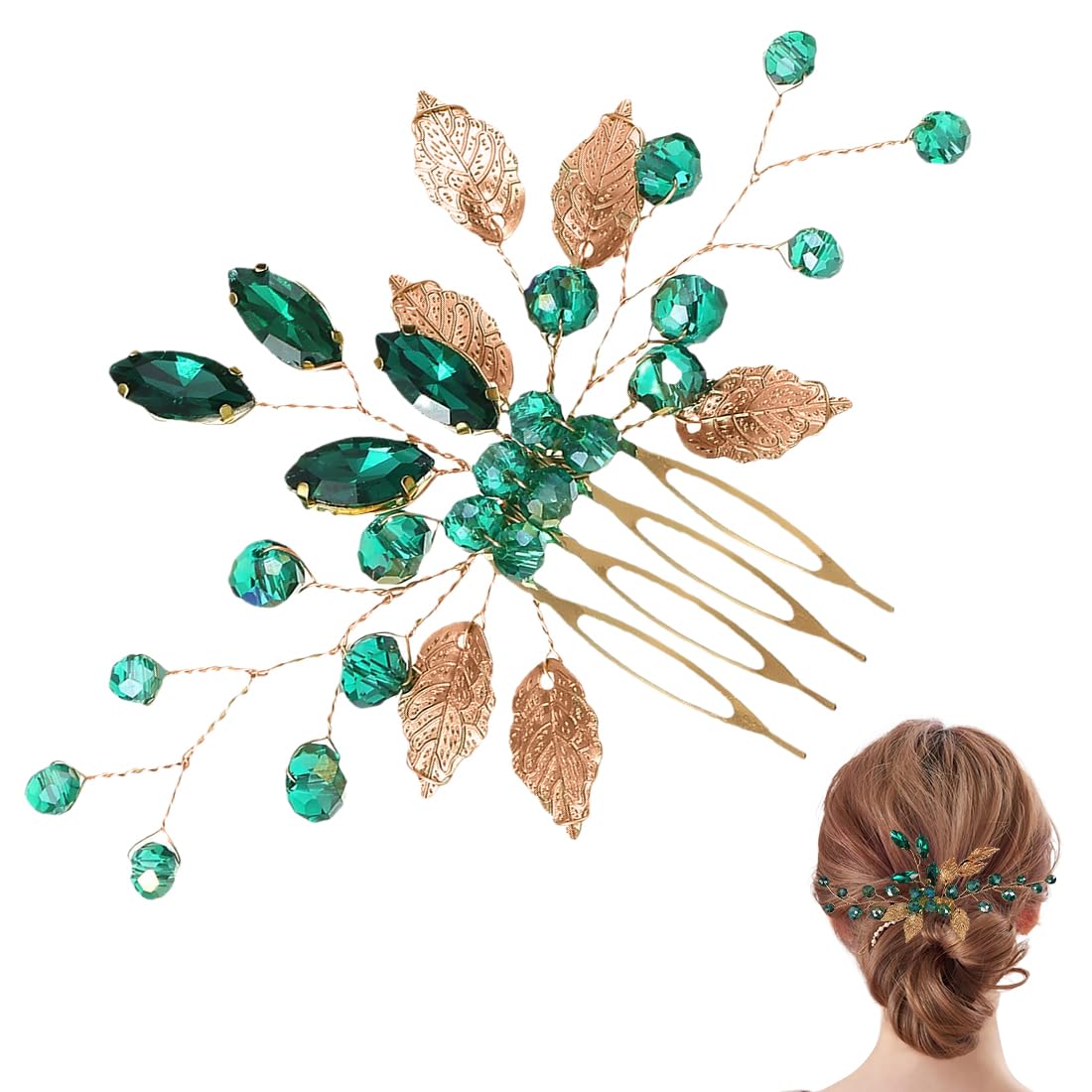 JEYORZY Peine del pelo de novia con diamantes de imitación, accesorios para el cabello de novia para damas de honor para las mujeres, perfecto para peinados de boda Ceremonias