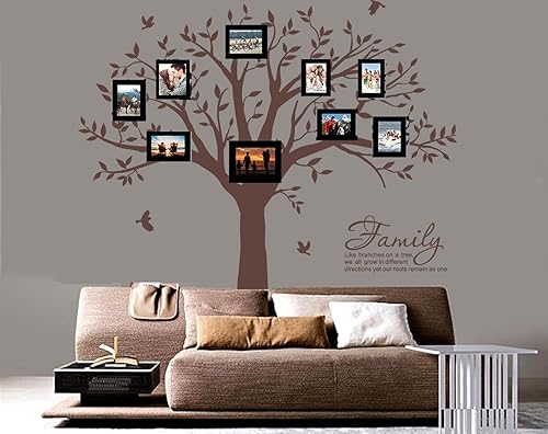 Miniatura 2 de Grant - Calcomanía de pared para árbol familiar con ramas familiares en un árbol, calcomanía de pared con cita para decoración de sala de estar (83