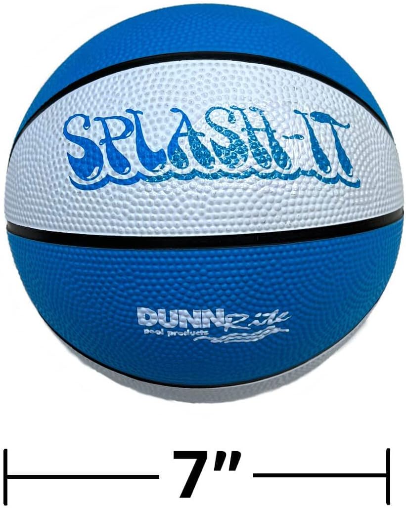 Dunn-Rite Clear Shot Pool Basketball Hoop with Adjustable Stainless Steel Rim, Clear Backboard, Water-Filled Base & Waterproof Basketball